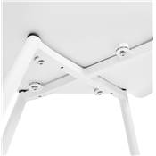 Chaise style industriel design à accoudoirs 'EXPO' blanche avec 4 pieds en métal blanc
