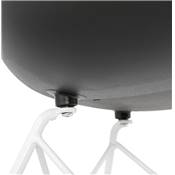 Chaise style industriel design à accoudoirs 'LOTUS' noire avec 4 pieds en métal blanc