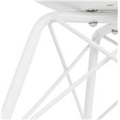 Chaise style industriel design à accoudoirs 'HERTIG' blanche avec 4 pieds en métal blanc