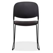 Chaise design de style moderne 'BALI' noire avec 4 pieds en métal noir