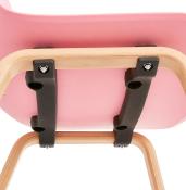 Chaise scandinave design 'Parkwood' rose avec 4 pieds en bois naturel