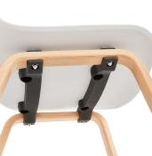 Chaise scandinave design 'Parkwood' blanche avec 4 pieds en bois naturel
