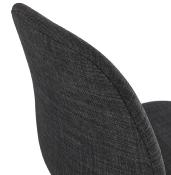 Chaise design empilable 'Teknik Black' en tissu gris foncé pieds tréteaux en métal noir