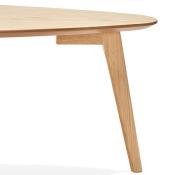 Tables basses gigognes ovales scandinave 'HYGGE' plateau en bois naturel avec 3 pieds en bois - 100 x 50 cm