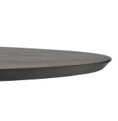Table basse design ronde 'ELEA MINI' plateau en bois noir et pied en acier brossé - Ø 90 cm