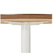 Petite table à diner / de bureau ronde design 'Kontur White' bois pied central métal blanc - Ø 90 cm