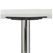 Petite table / table de réunion ronde 'Kontur' blanche en bois pied central métal chromé - Ø 90 cm
