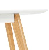 Table / bureau droit scandinave 'Bolnäss XL' en bois blanc 4 pieds bois naturel – 200 x 90 cm