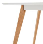 Table / bureau droit scandinave 'Bolnäss Small' plateau en bois blanc 4 pieds en bois naturel – 120 x 80 cm