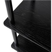 Etagère bibliothèque scandinave 'TOWER' tablettes en bois noir et structure et pieds en bois noir