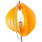 Lampadaire design 'Astra' abat-jour rond modulable en lamelles flexibles orange socle métal chromé