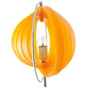 Lampadaire design 'Astra' abat-jour rond modulable en lamelles flexibles orange socle métal chromé