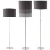 Lampadaire design hauteur réglable 'Okno Max' abat-jour noir structure en métal brossé