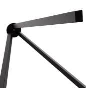 Lampadaire trépied scandinave 'Stätiv' abat-jour en tissu blanc 3 pieds en métal noir