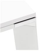 Grand bureau direction d'angle 'BUSINESS L - XL' bois blanc pieds blanc et chromé – 200 x 100 cm