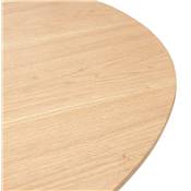 Grande table à diner / salle à manger scandinave ronde 'BIG VÄN' bois pieds métal noir - Ø 120 cm