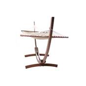 Hamac de jardin arc XXL 'Relaxeo' 4 mètres support en bois toile en coton taupe