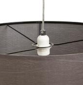 Suspension design cylindrique 'Lyster' en tissu gris réglable en hauteur