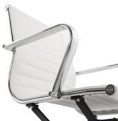 Chaise de Bureau design 'SLAT' blanche avec pieds en métal chromé