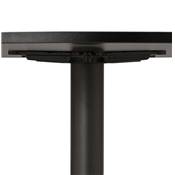 Table à diner / salle de réunion ronde 'Kaza' plateau bois noir pied central métal noir – Ø 120 cm