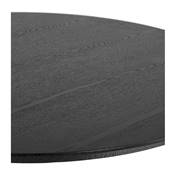 Petite table industriel ronde 'FERRO' plateau bois noir pied central métal noir – Ø 60 cm