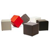 Pouf d'appoint carré rembourré 'KUBE' rouge