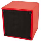 Pouf d'appoint carré rembourré 'KUBE' rouge