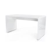 Bureau droit design 'Prestige' en bois laqué blanc – 150 x 70 cm
