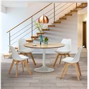 Suspension design ronde 'ARC' en métal cuivré sur l'extérieur et métal blanc a l'intérieur