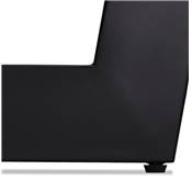 Grande table scandinave carrée 'BIG VÄN' plateau en bois noir pieds en métal noir - 140 x 140 cm