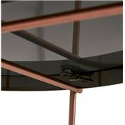 Table basse ronde 'ELEMENTO MEDIUM' plateau en verre miroir cuivré 4 pieds en métal cuivré - Ø 60 cm