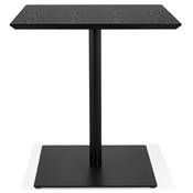 Table de salle à manger carrée industriel 'RITH' noire en bois pied carré en métal noir - 70 x 70 cm