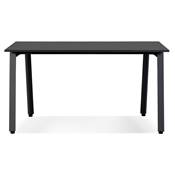 Table de réunion / bureau bench design 'BIG INCONTRO' noir en bois pieds métal noir - 140 x 140 cm