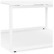 Table de réunion / bureau bench design 'LITTLE MEET' blanc en bois pieds métal blanc - 140 x 140 cm