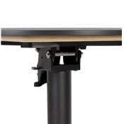 Table de salle à manger ronde pliante industriel 'BARRA 2.0' bois noir pied central en métal noir – Ø 68 cm