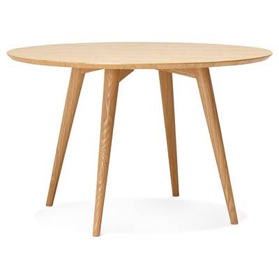 Table à diner / de salle à manger scandinave ronde 'Üméa' plateau et 4 pieds bois naturel – Ø 120 cm