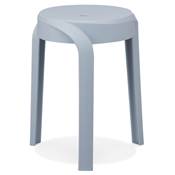 Tabouret bas design de style moderne empilable 'FIORI' en resine bleue claire