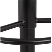 Tabouret de bar réglable 'BAROK' pivotant velours gris pied et repose pieds métal noir dossier haut