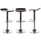 Tabouret de bar réglable design 'Aero' pivotant en plexiglass noir pied central en métal chromé