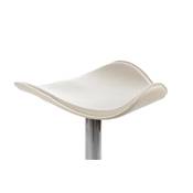 Tabouret de bar réglable design 'Torro' pivotant crème pied central et repose pieds en métal chromé