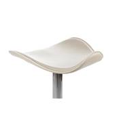 Tabouret de bar réglable design 'Torro' pivotant blanc pied central et repose pieds en métal chromé