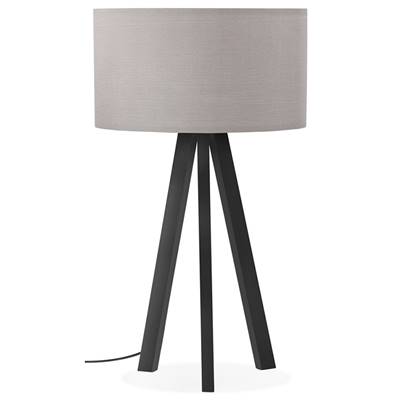 Lampe à poser scandinave trépied 'Stätiv Black Edition' abat-jour gris 3 pieds en métal noir