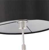 Lampe à poser design 'Okno' abat-jour cylindrique noir socle en métal brossé réglable