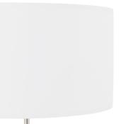 Lampe à poser design 'Okno' abat-jour cylindrique blanc socle en métal brossé réglable