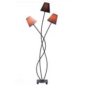 Lampadaire moderne 'Mocca tre' 3 abats-jours en tissu multicolors coniques et 3 pieds en métal