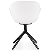 Chaise design à accoudoirs 'TUNED' blanche avec 4 pieds en métal noir