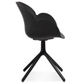 Chaise design à accoudoirs 'TUNED' noire avec 4 pieds en métal noir