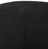 Fauteuil lounge design à accoudoirs 'STEEL COBBE' en tissu noir pieds en métal noir