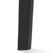 Tabouret de bar design scandinave 'Chairman Black Edition' en tissu bouclé blanc avec 4 pieds en bois noir et dossier haut
