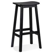 Tabouret de bar design de style scandinave 'BERE' assise avec 4 pieds en bois noir